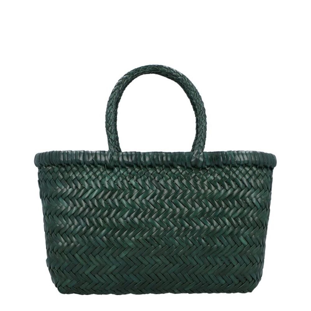 Dragon Diffusion B Weave Small Leather Top Handle Bag, Brown